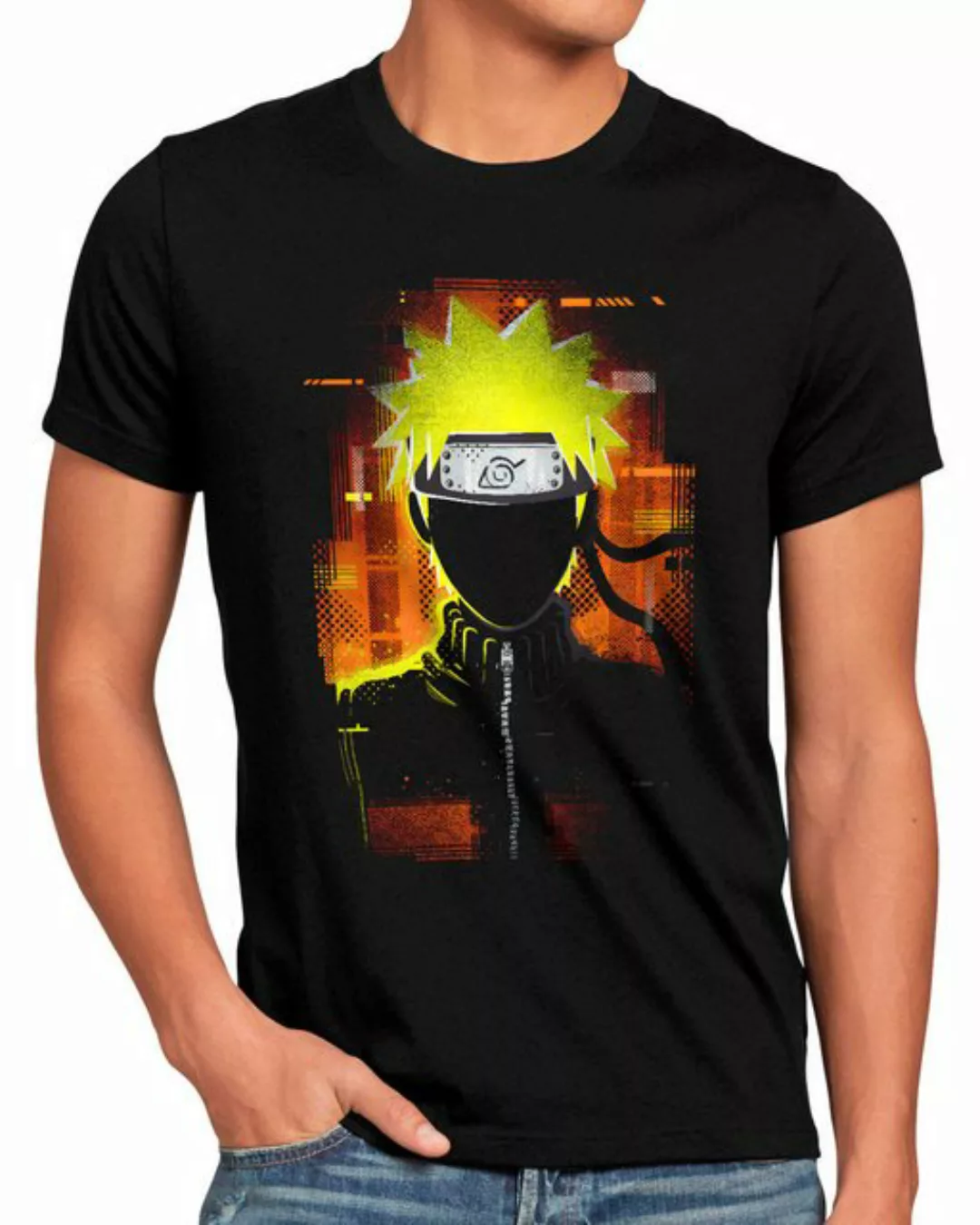 style3 Print-Shirt Herren T-Shirt Ninja Glitch kakashi sasuke hatake shikam günstig online kaufen