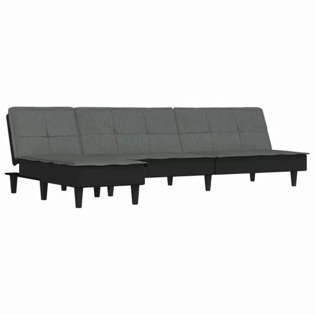 vidaXL Sofa Schlafsofa in L-Form Dunkelgrau 255x140x70 cm Stoff günstig online kaufen