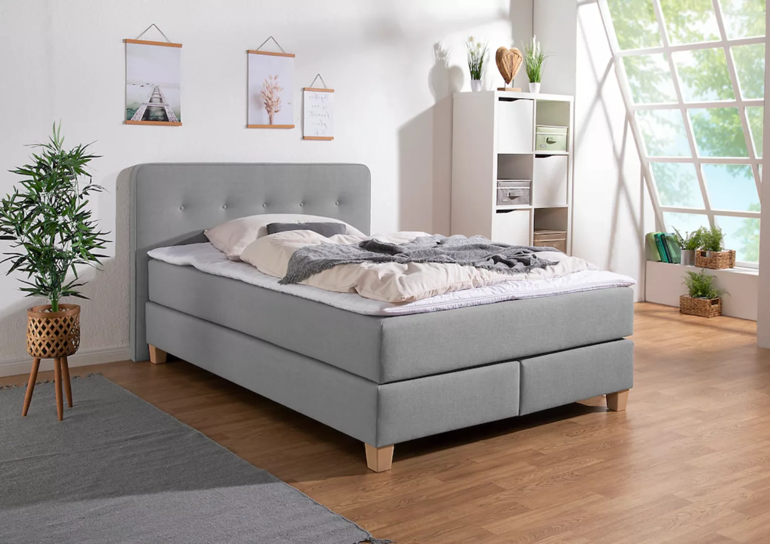 Home affaire Boxspringbett "Fargo", inkl. Topper, in 3 Matratzenarten, viel günstig online kaufen