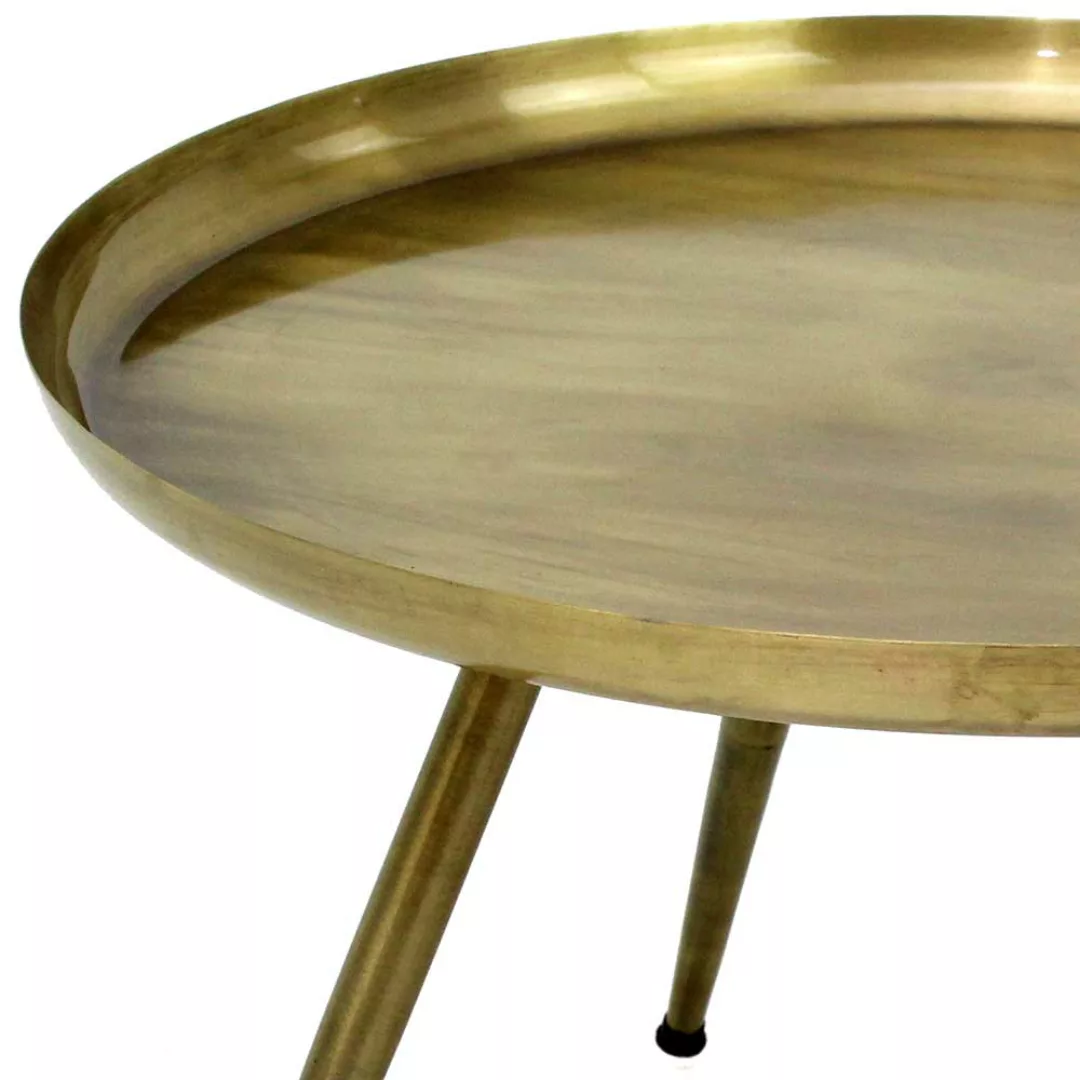 Metall Beistelltisch Sofa in Altgoldfarben 61 cm Durchmesser günstig online kaufen