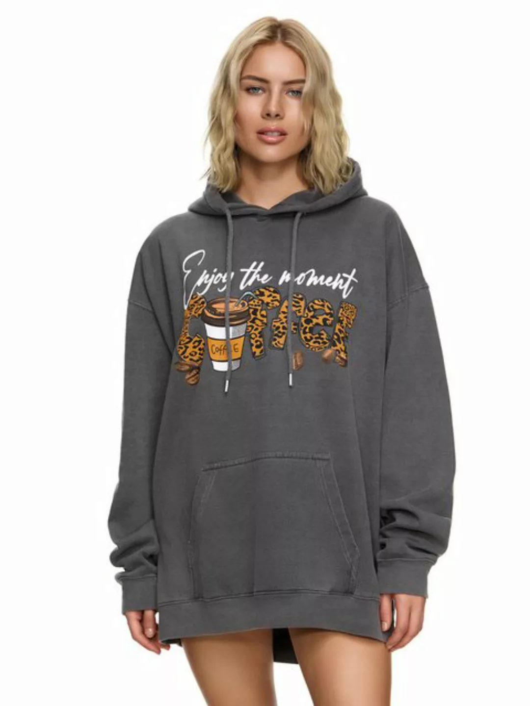 Worldclassca Hoodie Worldclassca Oversized Enjoy COFFEE Hoodie Kapuzenpullo günstig online kaufen