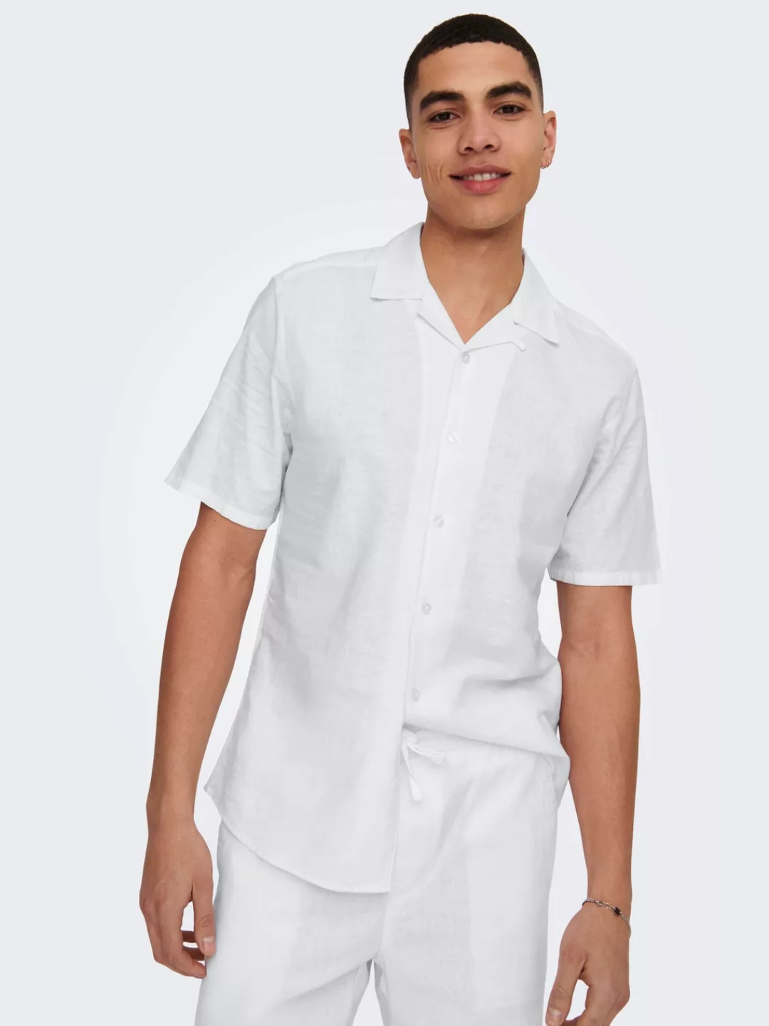 ONLY & SONS Kurzarmhemd "ONSCAIDEN SS SOLID RESORT LINEN NOOS" günstig online kaufen