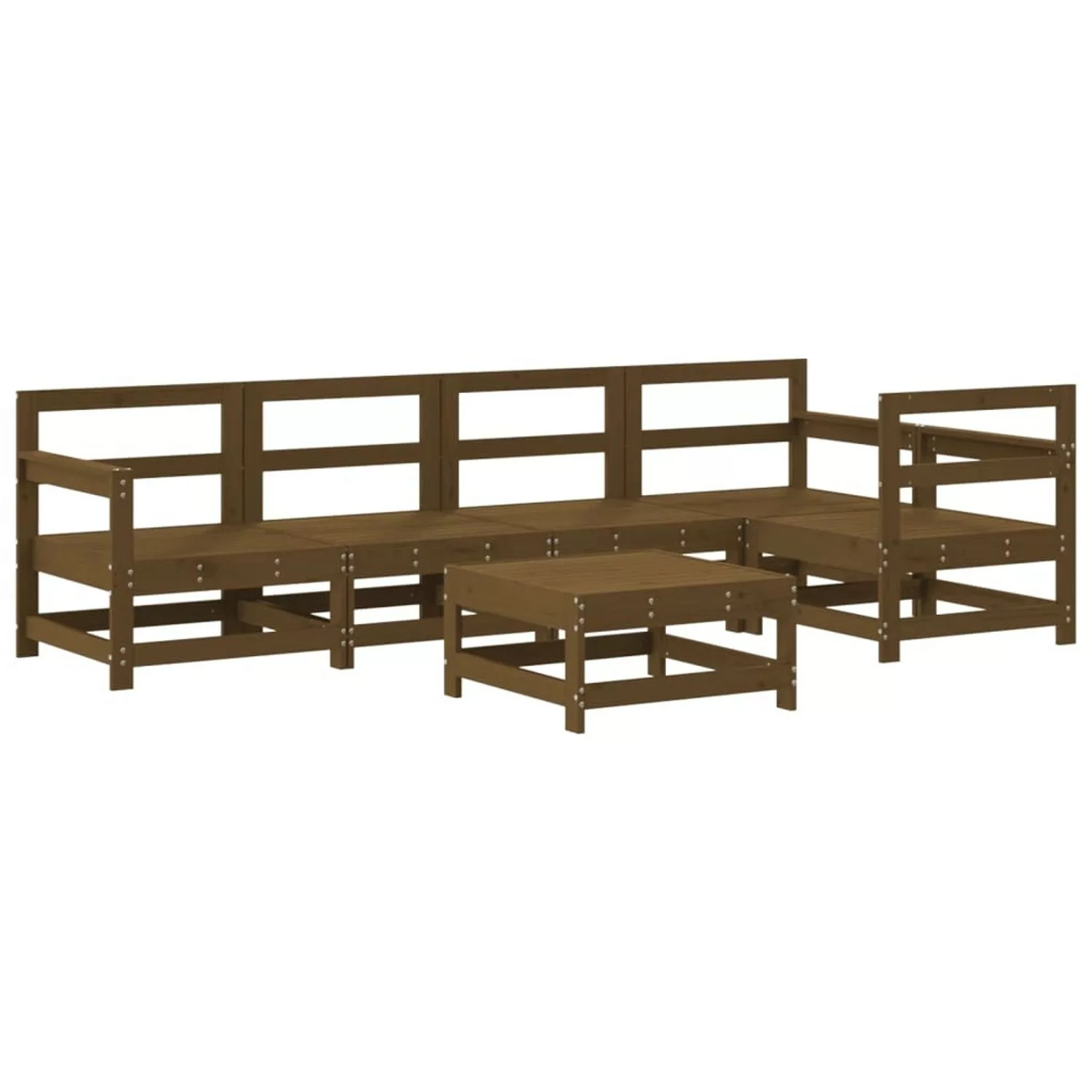 vidaXL 6-tlg Garten-Lounge-Set Honigbraun Massivholz Kiefer Modell 33 günstig online kaufen