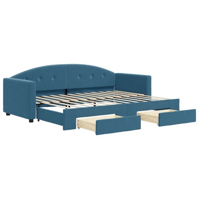 vidaXL Bett Tagesbett Ausziehbar mit Schubladen Blau 80x200 cm Samt günstig online kaufen