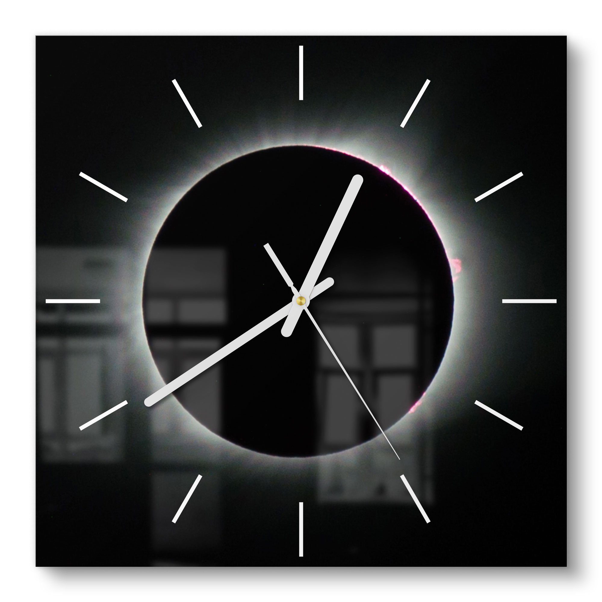 DEQORI Wanduhr 'Sonnenfinsternis' (Glas Glasuhr modern günstig online kaufen