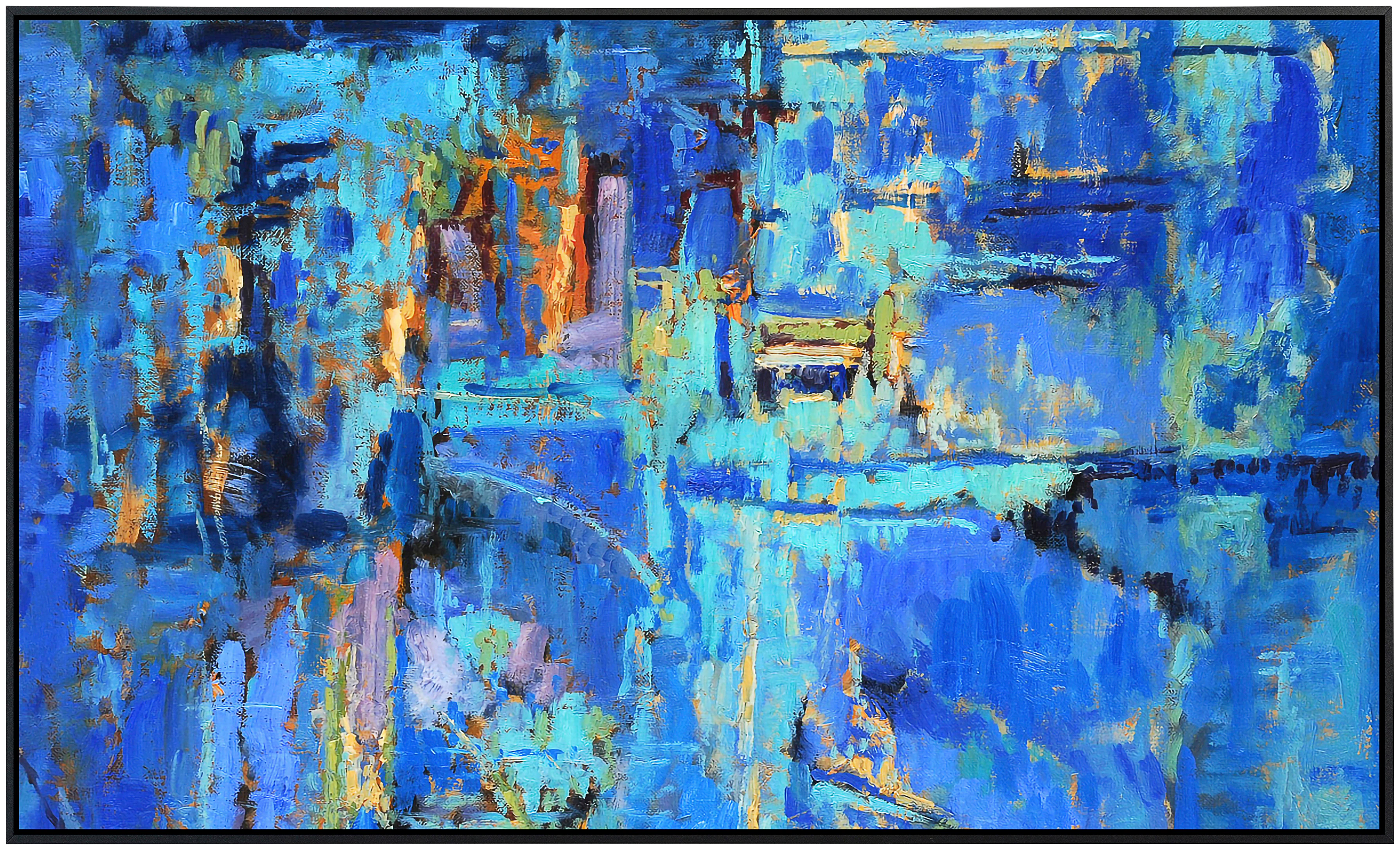 Papermoon Infrarotheizung »Abstrakt Gemälde blau«, sehr angenehme Strahlung günstig online kaufen