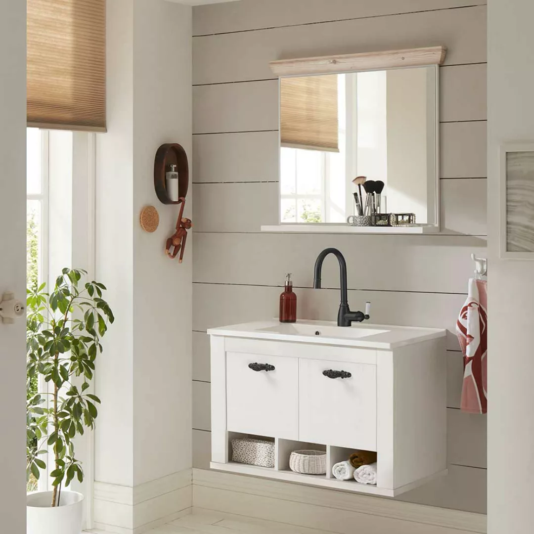 Gäste WC Möbel mit Waschbecken Spiegel (zweiteilig) günstig online kaufen