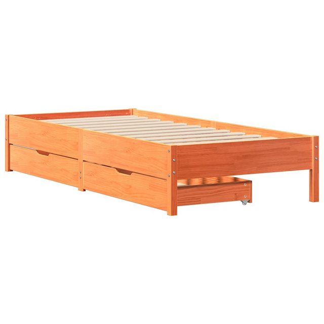 vidaXL Bett Massivholzbett ohne Matratze Wachsbraun 75x190 cm Kiefernholz günstig online kaufen