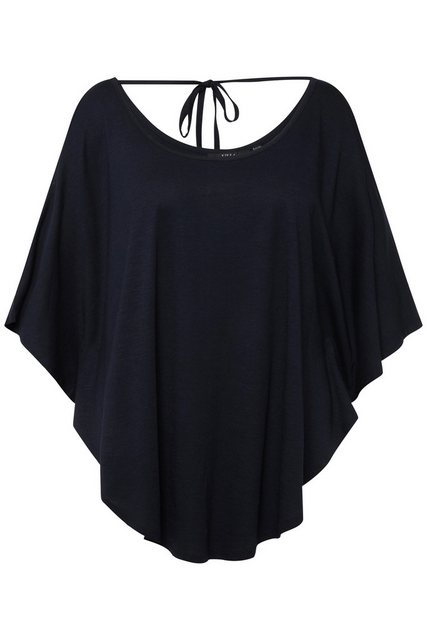 Ulla Popken Rundhalsshirt T-Shirt-Kimono A-Linie Cut-Outs Rundhals 3/4-Arm günstig online kaufen