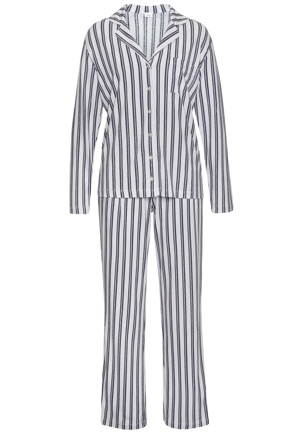 s.Oliver Pyjama, (Set, 2 tlg.), im klassischen Stil günstig online kaufen