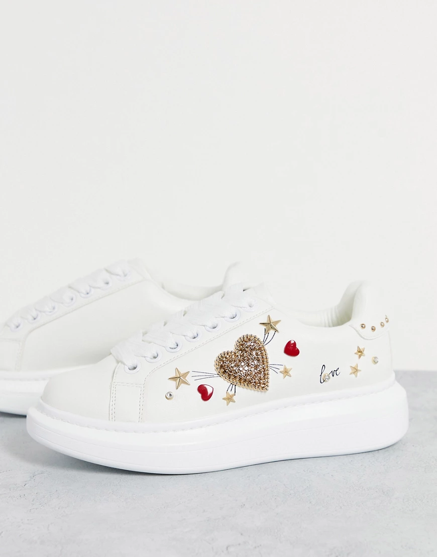 ALDO – Kewarra – Sneaker in Weiß mit Herzverzierung günstig online kaufen