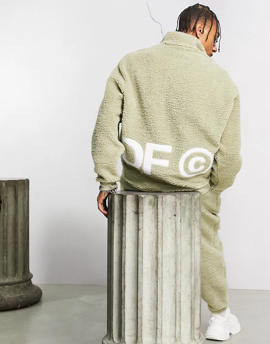 ASOS – Dark Future – Oversize-Sweatshirt aus Teddystoff in Neutral mit kurz günstig online kaufen