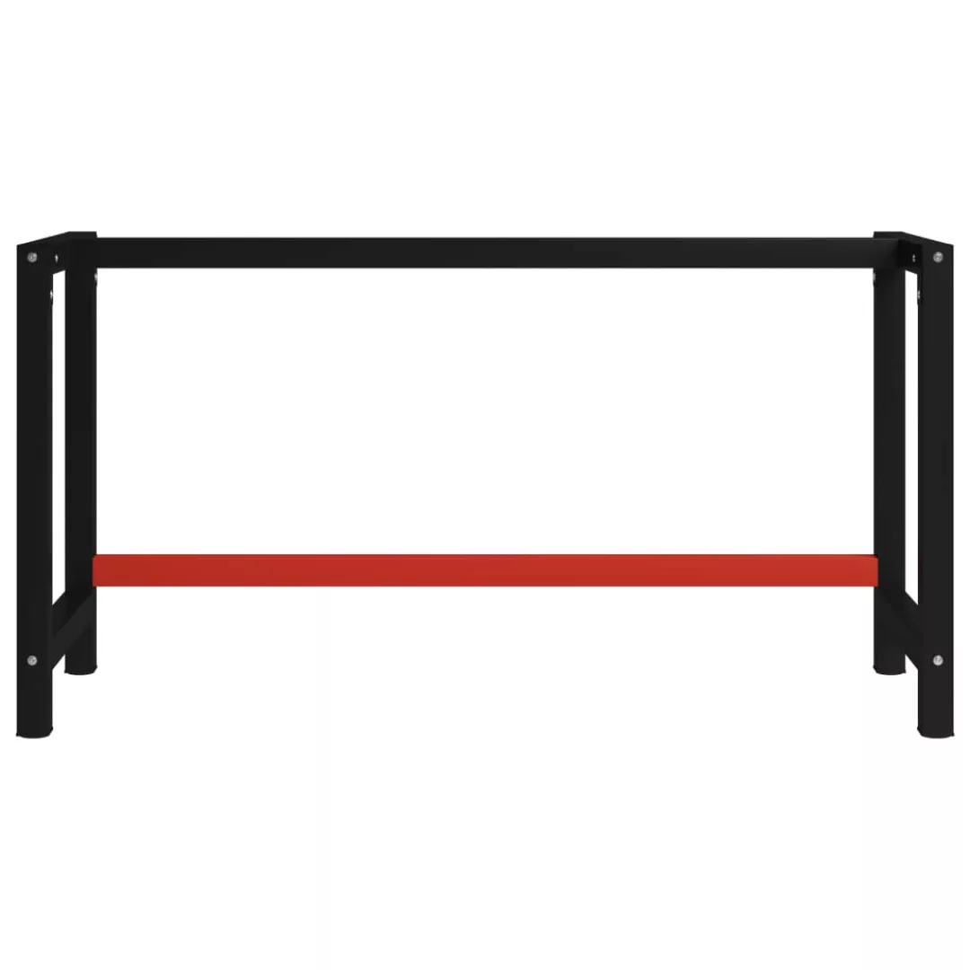 Werkbankgestell Metall 150x57x79 Cm Schwarz Und Rot günstig online kaufen