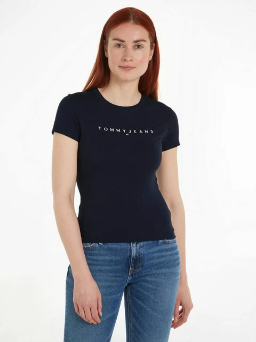 Tommy Jeans T-Shirt Slim Tee Linear Logo Shirt mit Logostickerei günstig online kaufen