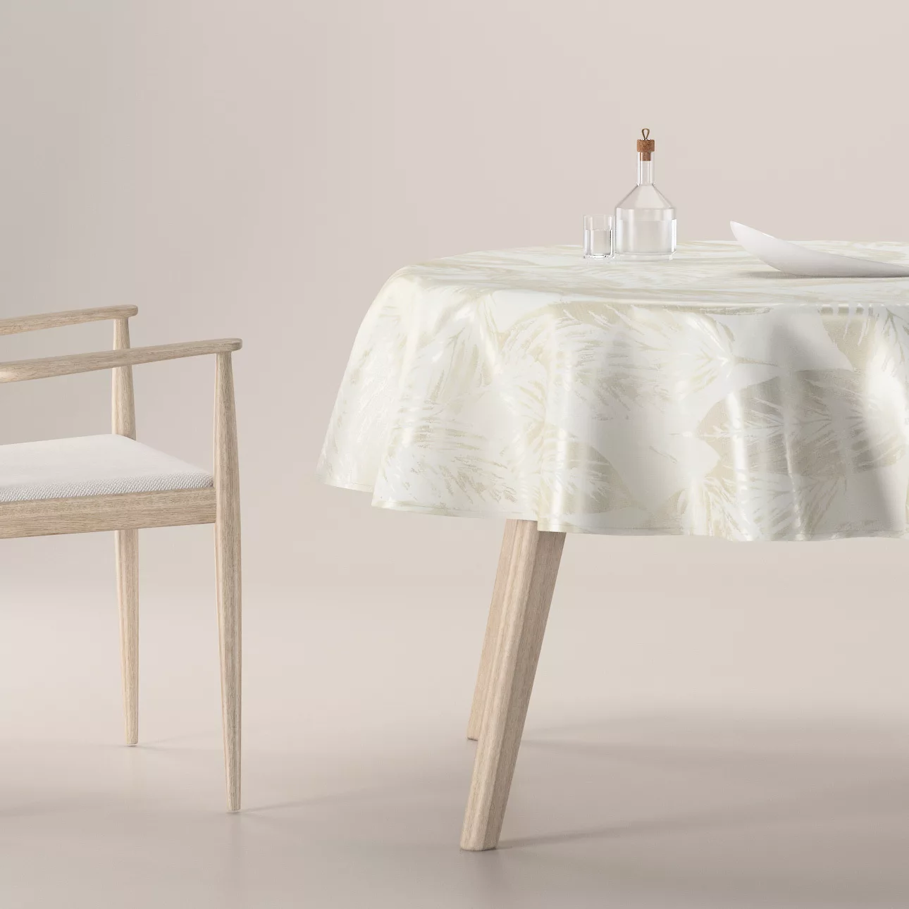 Runde Tischdecke, grau-beige, Secret Garden (144-85) günstig online kaufen