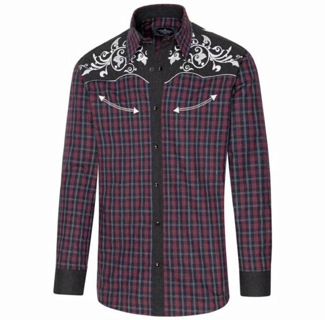 Stars & Stripes Langarmhemd Westernhemd Baker mit Front- und Rückenbesticku günstig online kaufen