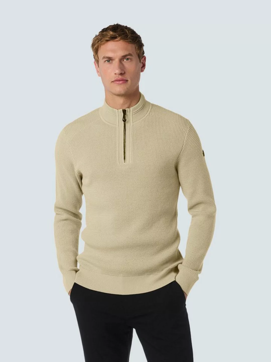 NO EXCESS Rollkragenpullover No Excess Jacquard-Pullover mit halbem Reißver günstig online kaufen