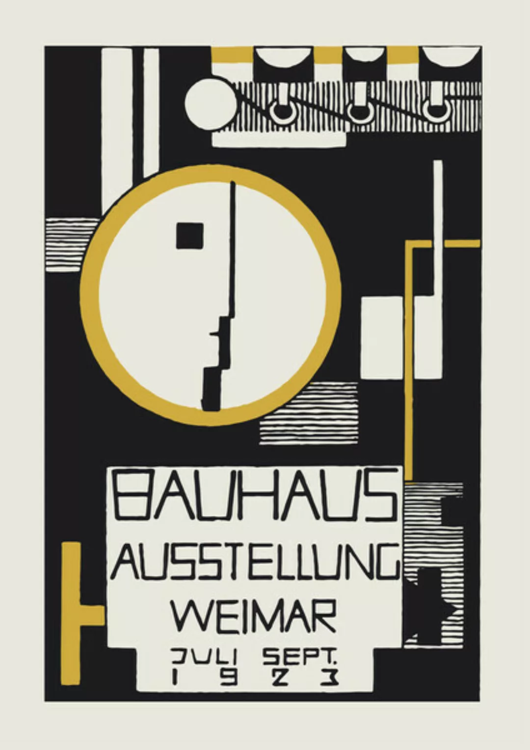 Poster / Leinwandbild - Vintage Ausstellungsposter: Bauhaus Ausstellung In günstig online kaufen