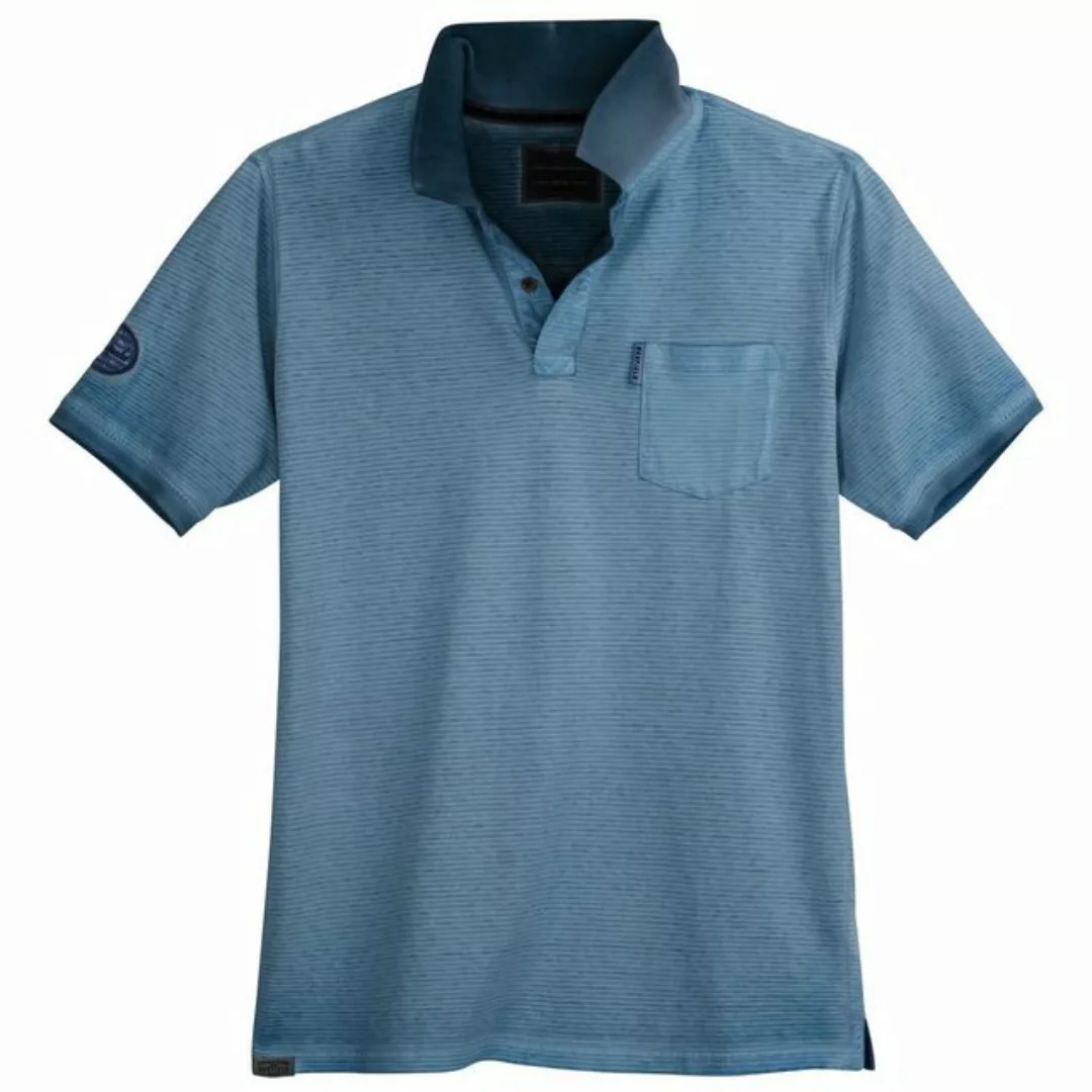 redfield Poloshirt Große Größen Herren Poloshirt Used Look blau geringelt R günstig online kaufen