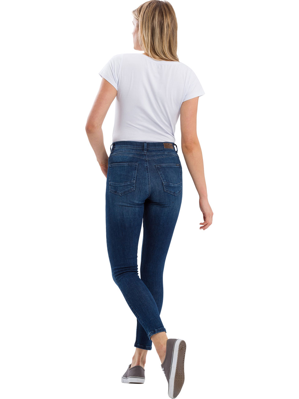 Cross Jeans Damen Jeans Judy - Super Skinny Fit - Blau - Dark Mid Blue Used günstig online kaufen