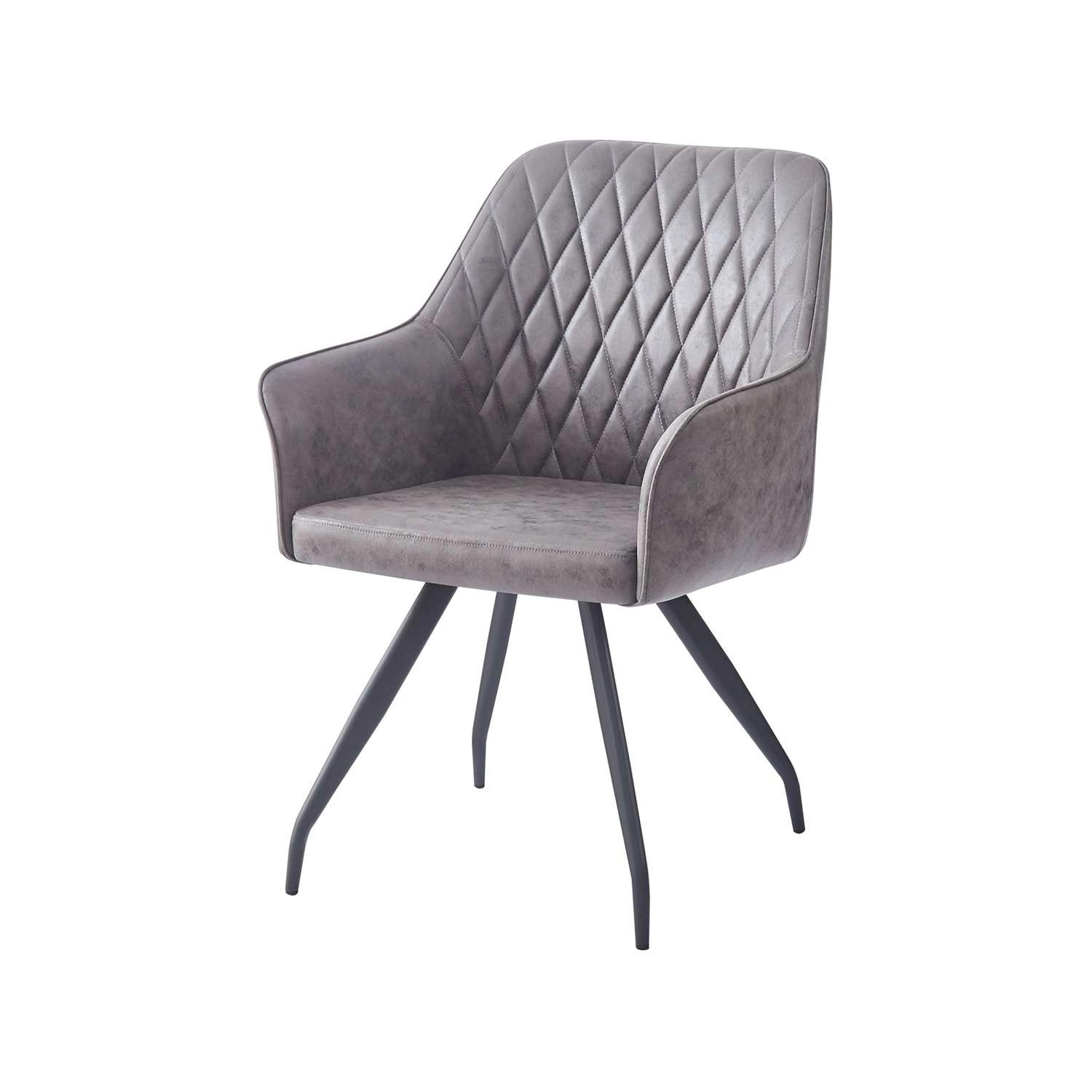MeGusta Moderner Stuhl Grau Polsterstuhl Esszimmerstuhl mit Armlehne Theres günstig online kaufen