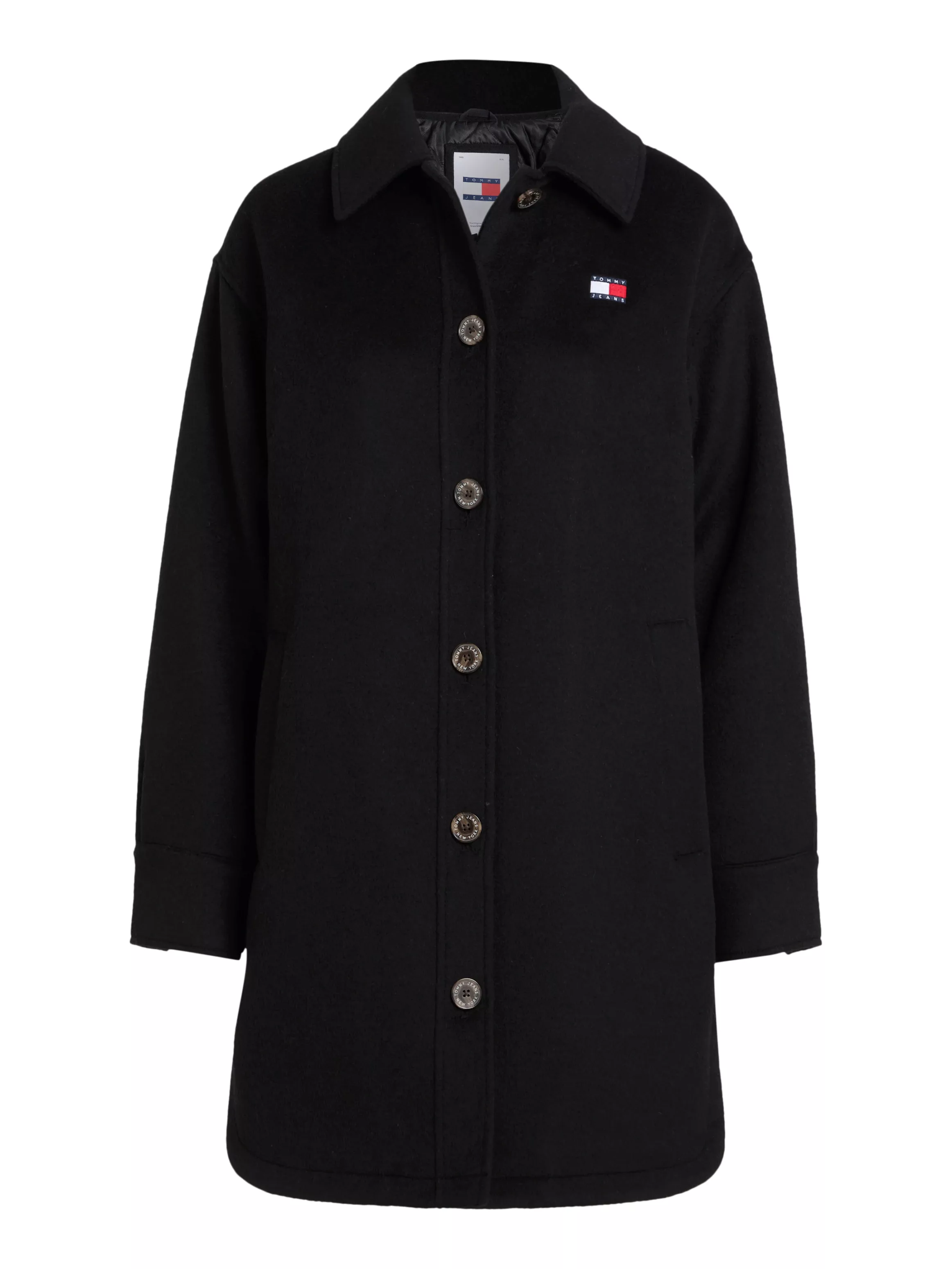 Tommy Jeans Kurzmantel TJW WOOL COAT EXT mit Logostickerei günstig online kaufen