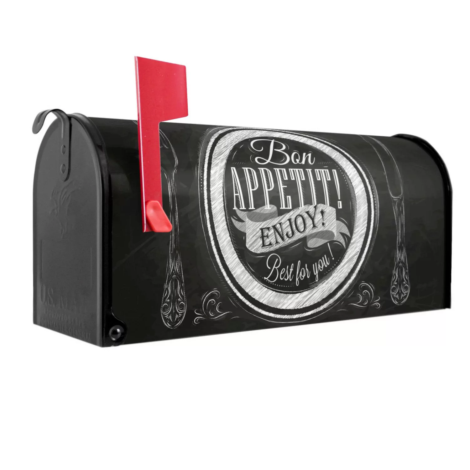 Banjado Amerikanischer Briefkasten Schwarz 48x22x16cm US Mailbox Letterbox günstig online kaufen