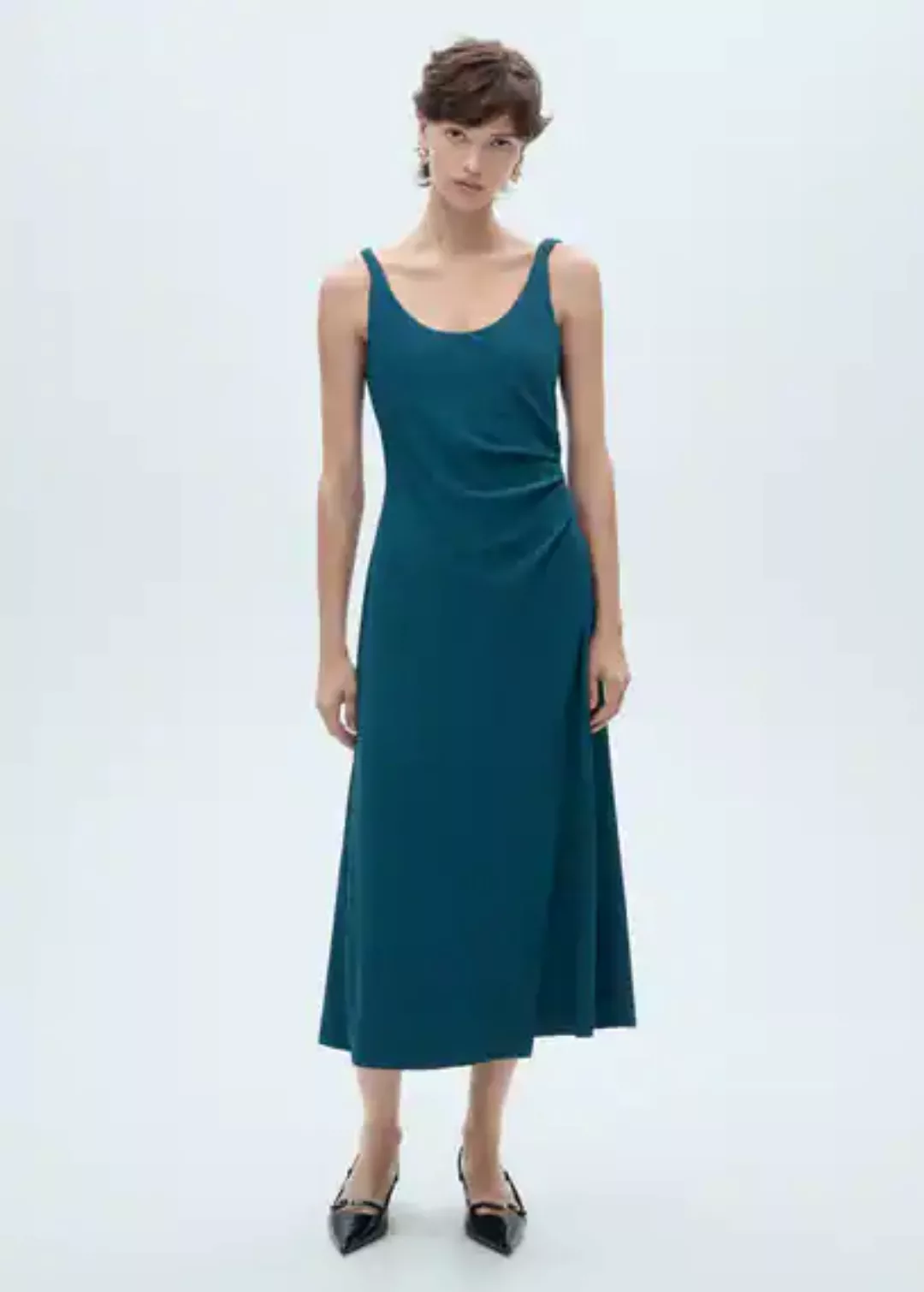 Gekräuseltes Midi-Kleid günstig online kaufen