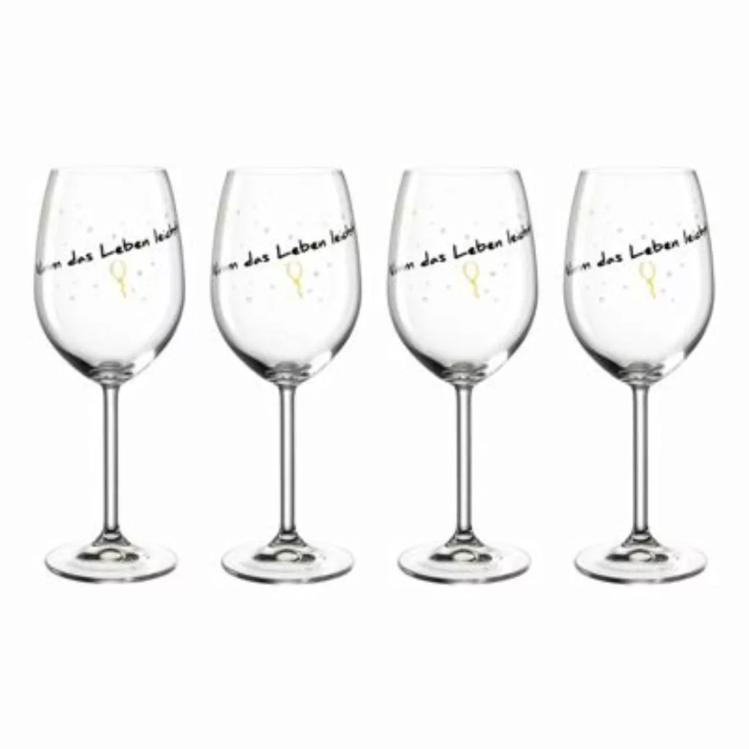 LEONARDO PRESENTE Weinglas 'Nimm das Leben leicht' 460 ml 4er Set Weißweing günstig online kaufen