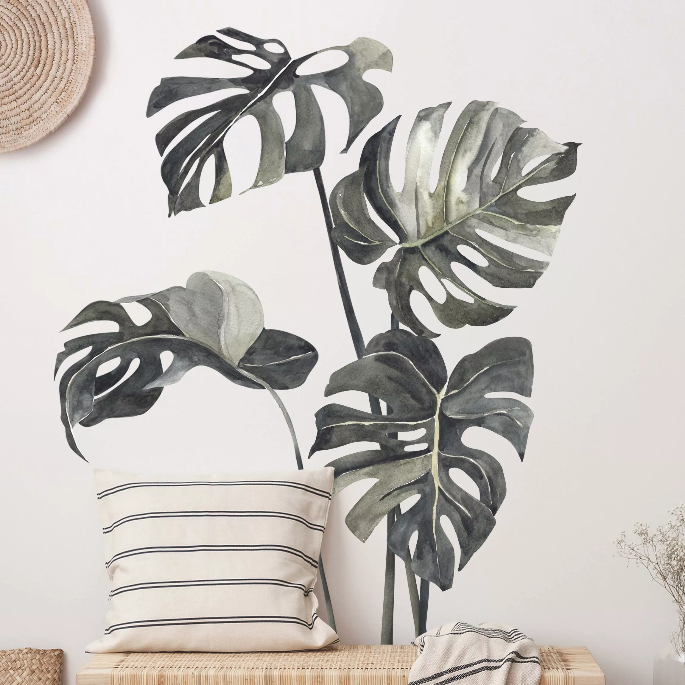 Wandtattoo 4-teilig Aquarell Monstera Set XXL günstig online kaufen