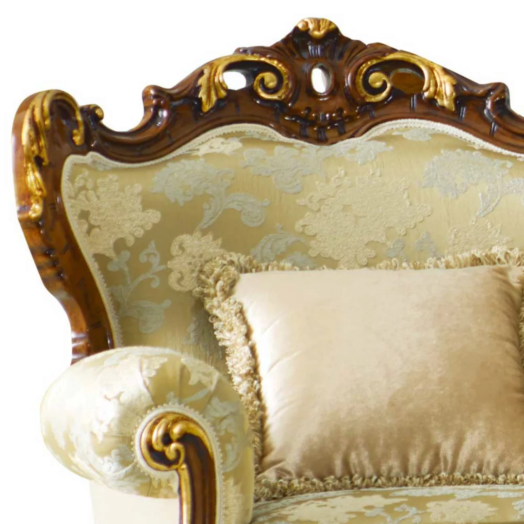 Einzelsessel barocker Stil in Beige - Gold Buche Braun günstig online kaufen