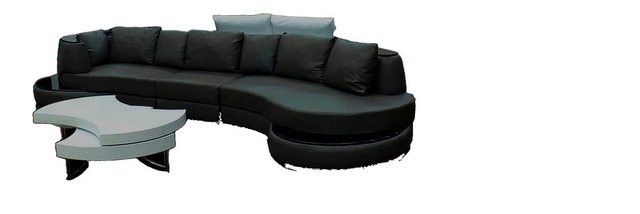 JVmoebel Sofa Designersofa Ecksofa Wohnlandschaft Rundsofa Ledersofa Couch, günstig online kaufen