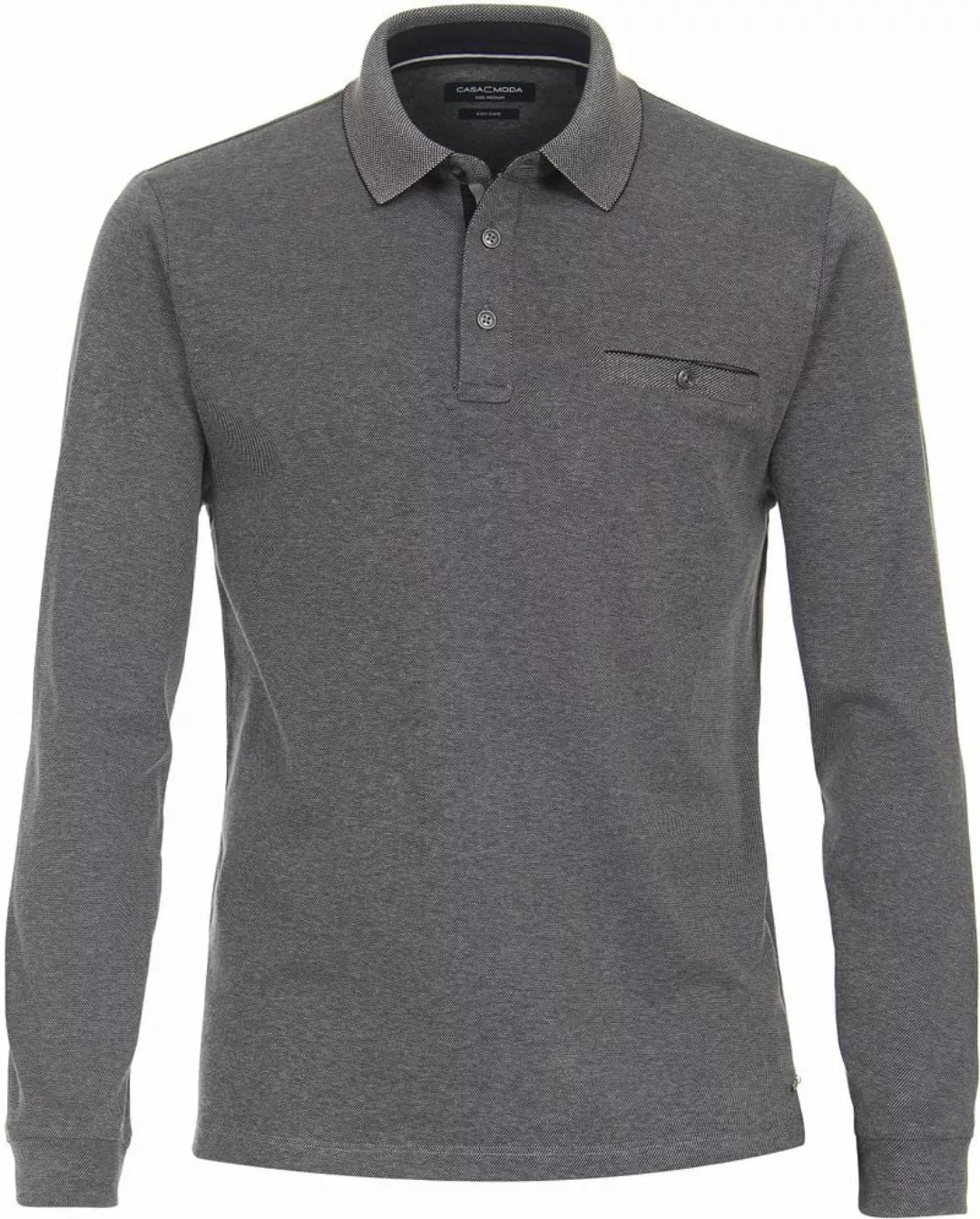 Casa Moda Poloshirt Long Sleeves Grau - Größe 4XL günstig online kaufen