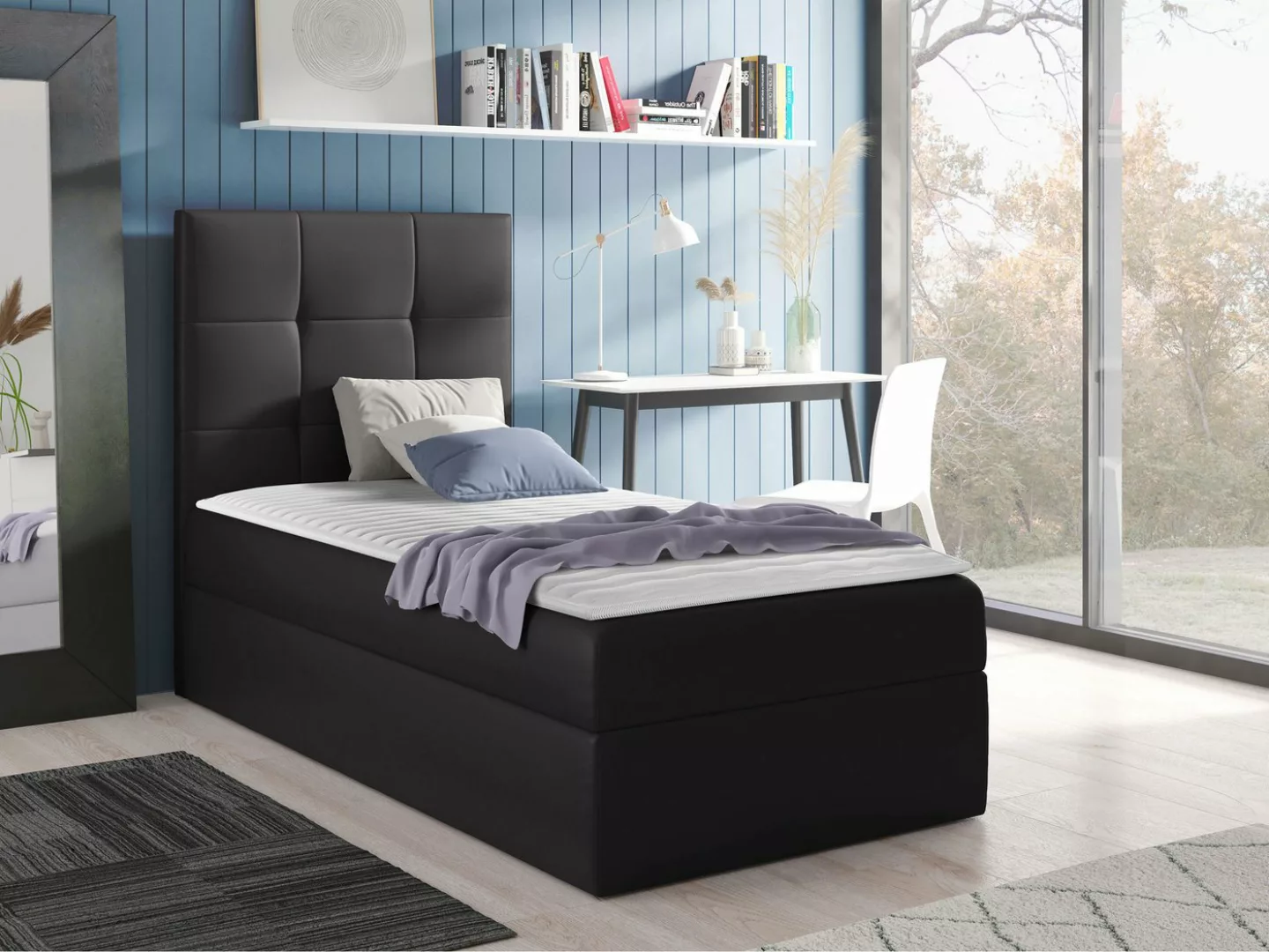 MIRJAN24 Boxspringbett Mini 2 (mit Hauptmatratze, Topper, Kopfteil), 80, 90 günstig online kaufen