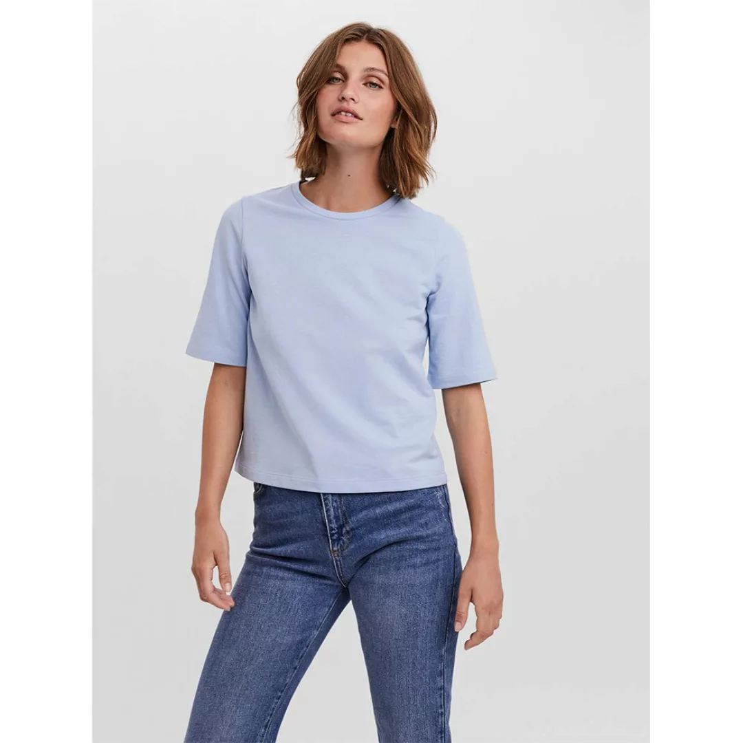Vero Moda Octavia Kurzärmeliges T-shirt S Cashmere Blue günstig online kaufen