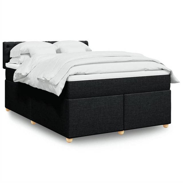 vidaXL Boxspringbett, Boxspringbett mit Matratze Schwarz 140x190 cm Stoff günstig online kaufen