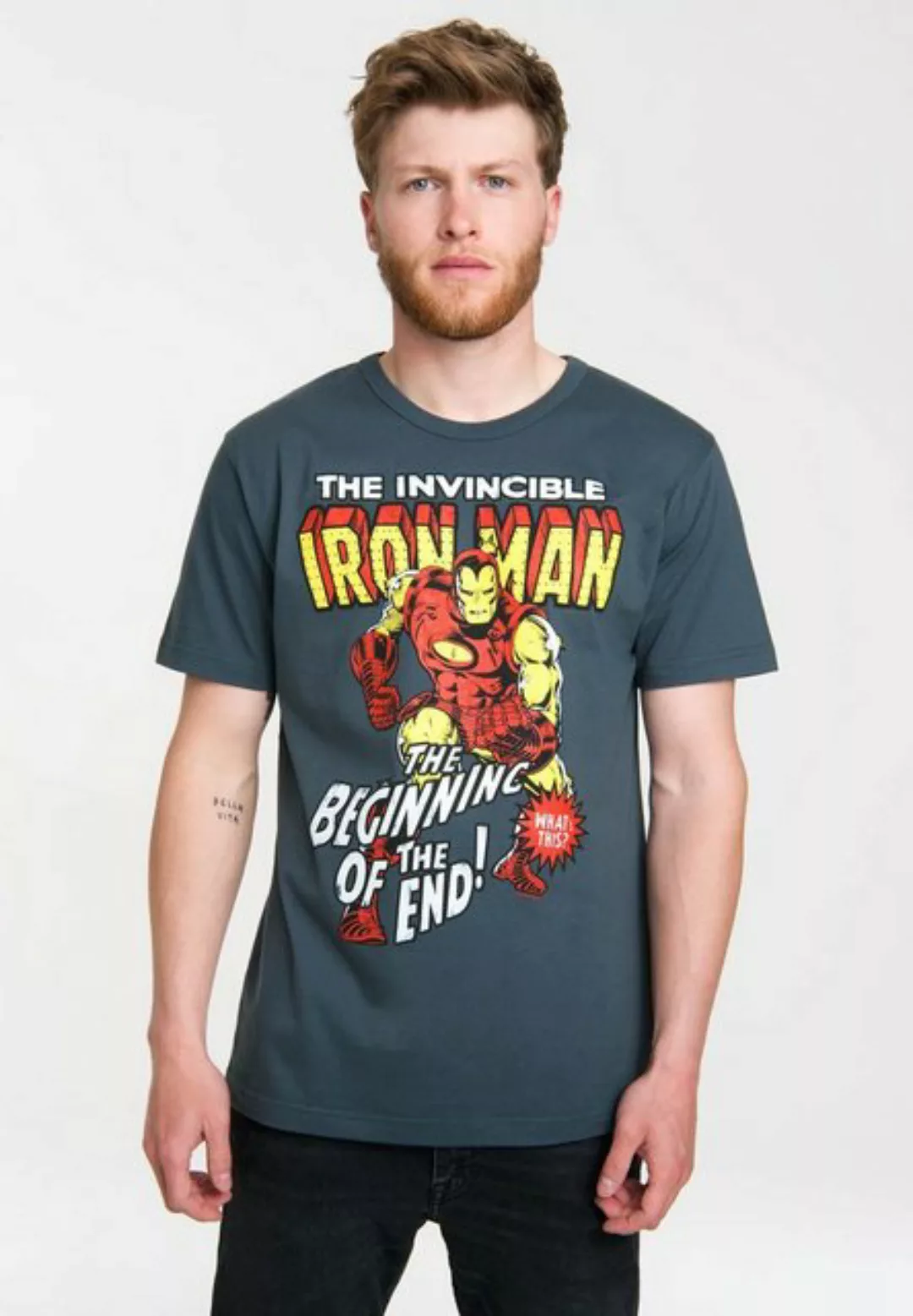 LOGOSHIRT T-Shirt Iron Man Logo - Marvel mit Retro-Print günstig online kaufen