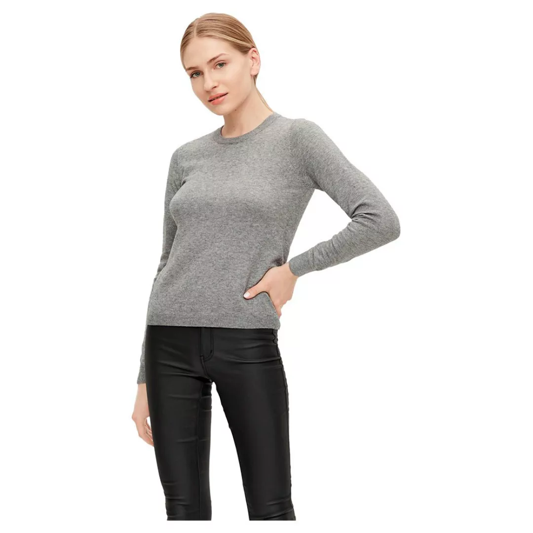 Object Thess Langärmliger Pullover Mit O-ausschnitt L Medium Grey Melange günstig online kaufen