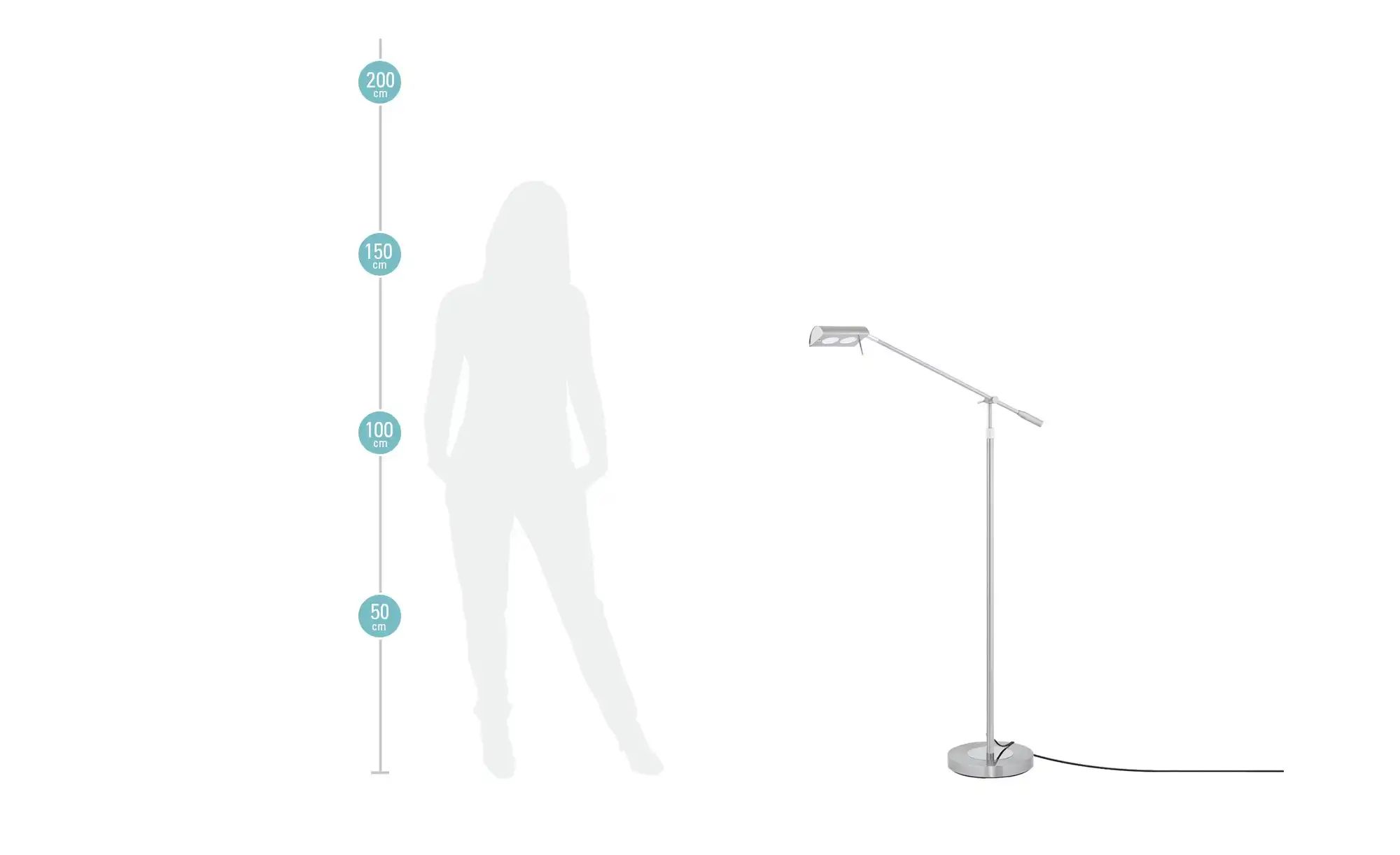 KHG LED-Leseleuchte, 1-flammig, Nickel-matt ¦ silber ¦ Maße (cm): B: 22 H: günstig online kaufen