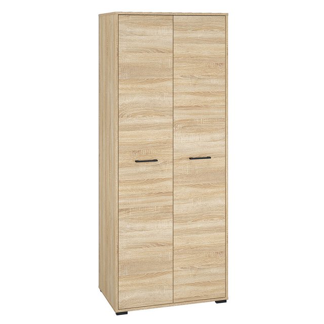 Lomadox Garderobenschrank CHEB-131 Eiche hell Kleiderschrank Flurschrank 79 günstig online kaufen