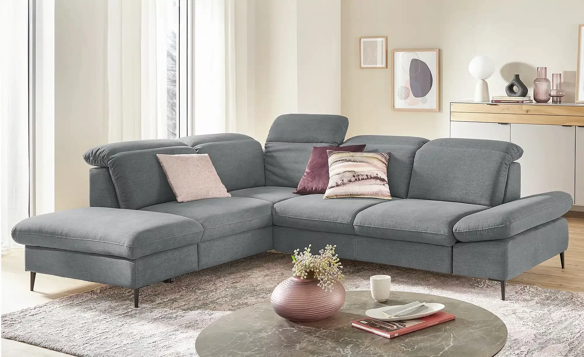 uno Ecksofa  Serra ¦ grau ¦ Maße (cm): B: 268 H: 81 T: 215 Polstermöbel > S günstig online kaufen