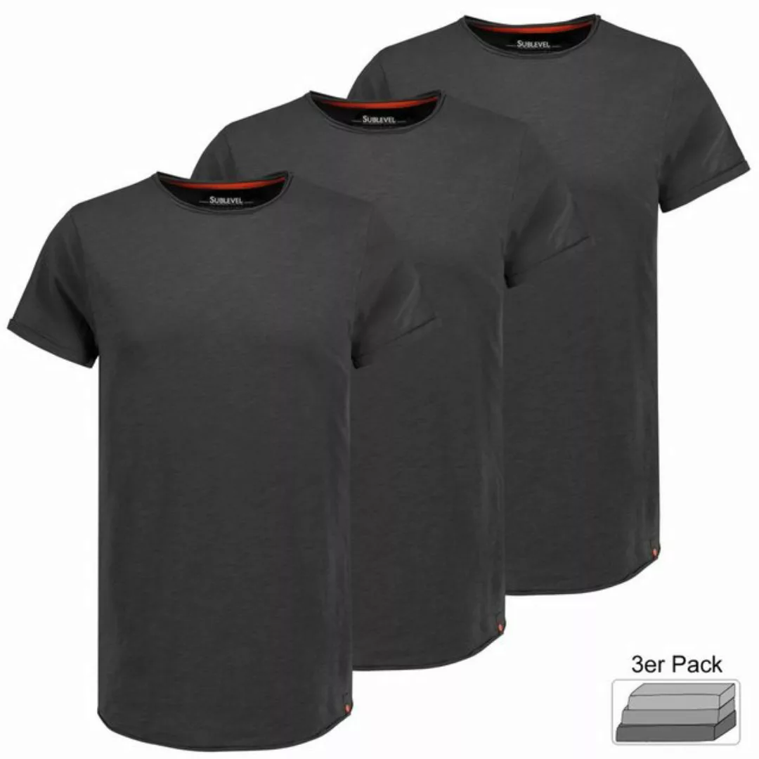 SUBLEVEL Kurzarmshirt Sublevel Herren T-Shirt kurz arm Shirt 3er Pack Freiz günstig online kaufen