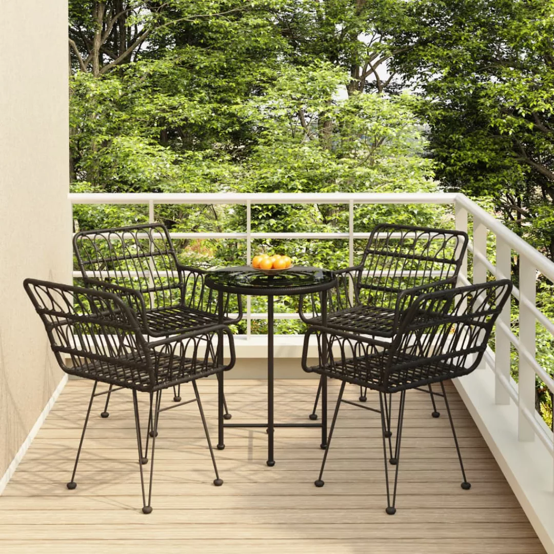 Vidaxl 5-tlg. Garten-essgruppe Schwarz Poly Rattan günstig online kaufen