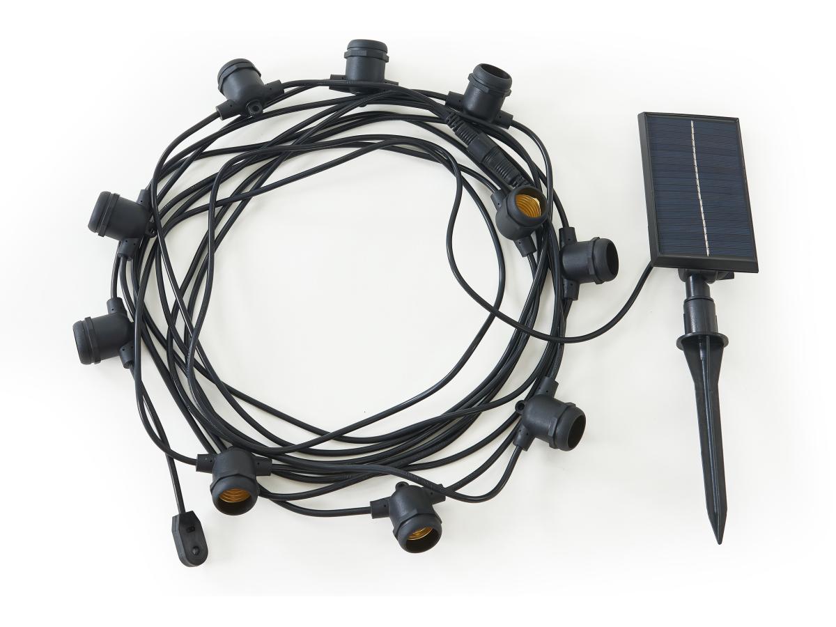 Solar Lichterkette mit 10 Lampen ersetzbar IP65 - 10 meter - Schwarz - ZION günstig online kaufen