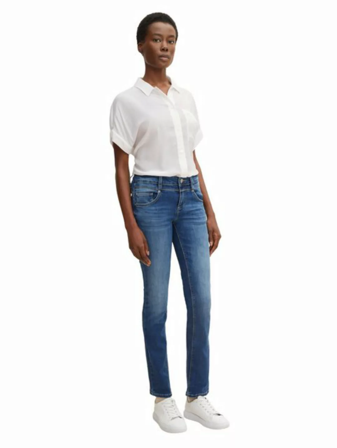 TOM TAILOR 5-Pocket-Jeans Alexa Straight Jeans mit REPREVE günstig online kaufen