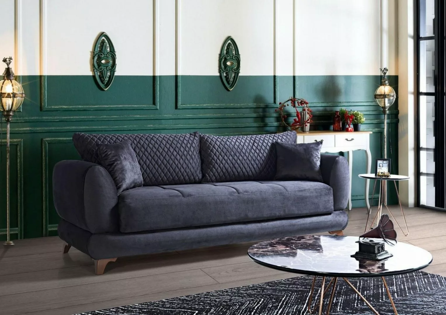 JVmoebel Sofa Dreisitzer Couch mit Schlaffunktion Sofa Bett Klappcouch Text günstig online kaufen