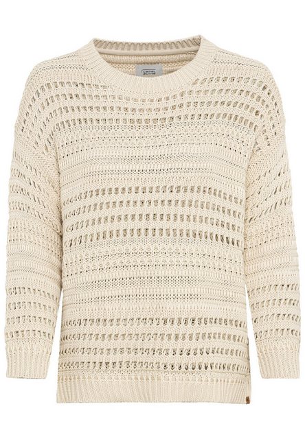 camel active Rundhalspullover mit Lochstrickmuster Pullover_Strickpullover günstig online kaufen