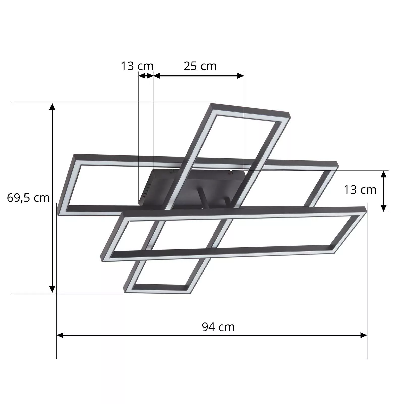 Lucande LED-Deckenlampe Tjado, 94 cm lang, schwarz, Metall günstig online kaufen