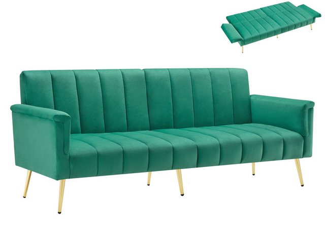 SeedWave Schlafsofa 3-Sitzer Sofa mit Schlaffunktion, Samt-Klappsofa,kleine günstig online kaufen