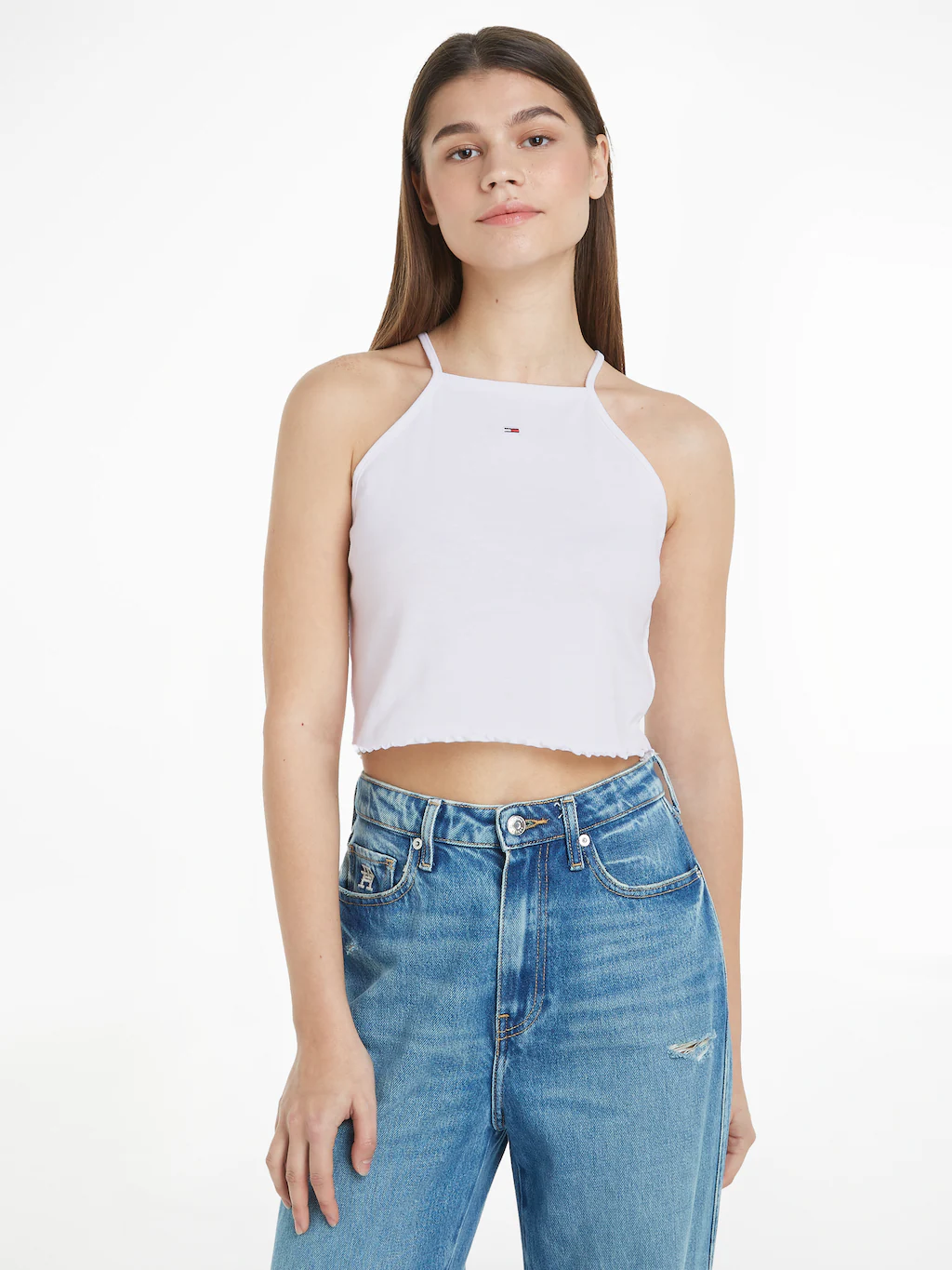 Tommy Jeans Spaghettitop "TJW SLIM CRP BABYLOCK RIB TOP", mit gewelltem Abs günstig online kaufen